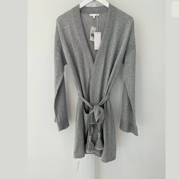 SKIN VALORA HEATHER GRAY COTTON KNIT ROBE SIZE SMALL NWTS! - Picture 5 of 11